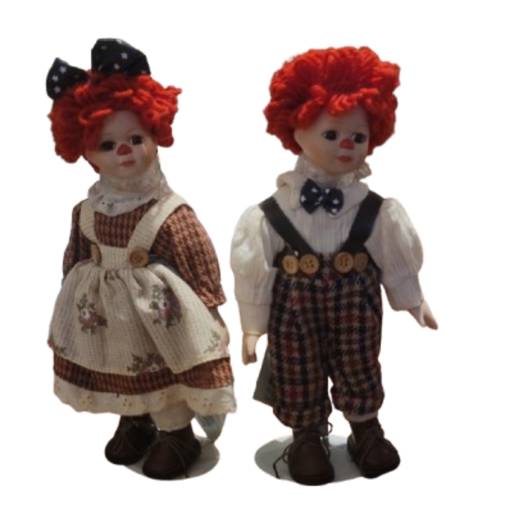 Seymour Mann Our American Sweethearts Sweetheart Ann and Andy 2 Dolls w/ Stands
